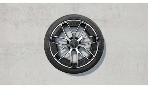 Комплект колёс 20/21 дюйм Turbo Exclusive Design с Carbon Blades, чёрный глянцевый для Porsche 911 992.2 Turbo S — фото 1
