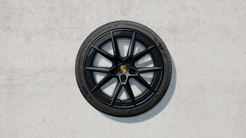 Комплект летних колёс 20/21 дюймов, Carrera S, чёрный глянцевый для Porsche 911 992.2 — фото 1