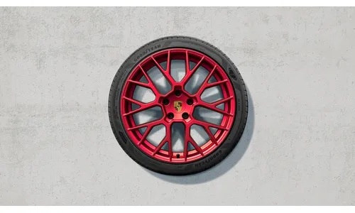 Комплект летних колёс 20/21 дюймов, RS Spyder Design, красный Pyro Red для Porsche 911 992.2 — фото 1