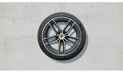 Комплект летних колёс 20/21 дюймов, Carrera Exclusive Design, Darksilver, сатиновый для Porsche 911 992.2 — фото 1