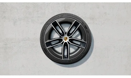 Комплект летних колёс 20/21 дюймов, Carrera Exclusive Design, чёрный глянцевый, Carbon Blades для Porsche 911 992.2 — фото 1