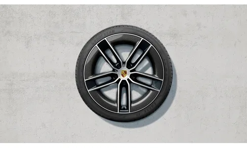 Комплект летних колёс 20/21 дюймов, Carrera Exclusive Design, чёрный глянцевый, Carbon Blades для Porsche 911 992.2 — фото 1