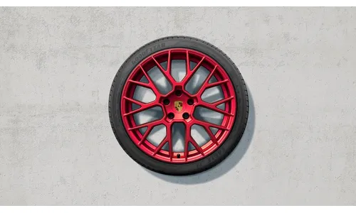 Комплект летних колёс 20/21 дюймов, RS Spyder Design, красный Pyro Red для Porsche 911 992.2 — фото 1