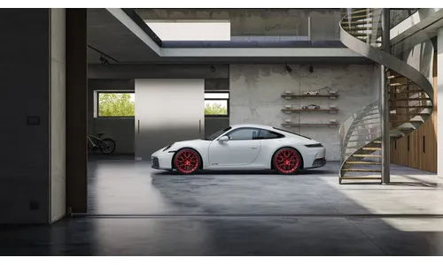Комплект летних колёс 20/21 дюймов, RS Spyder Design, красный Pyro Red для Porsche 911 992.2 — фото 2