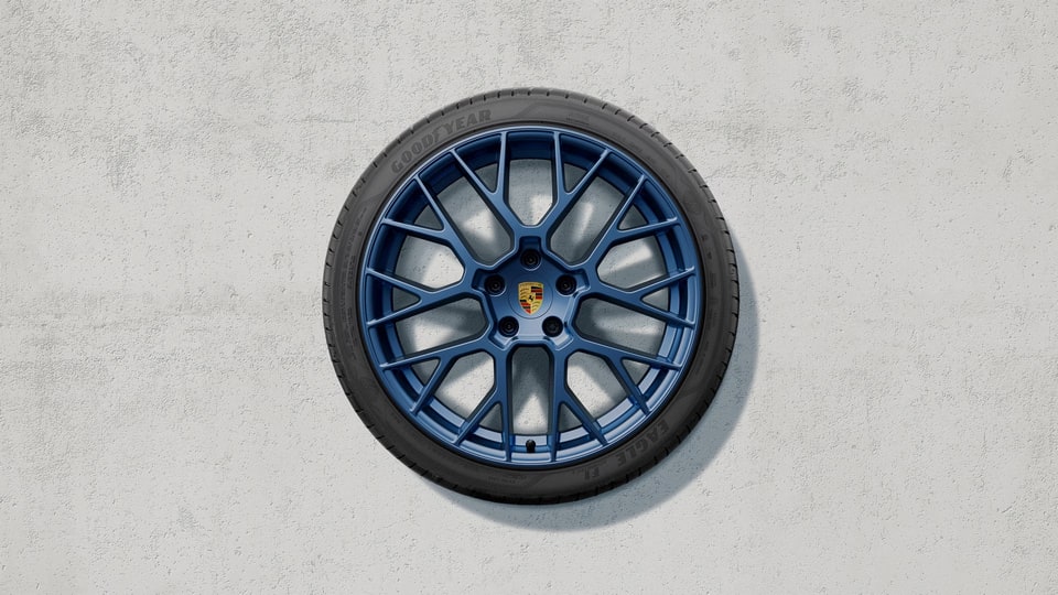 Комплект летних колёс 20/21 дюймов, RS Spyder Design, синий Indigo Blue для Porsche 911 992.2 — фото 1