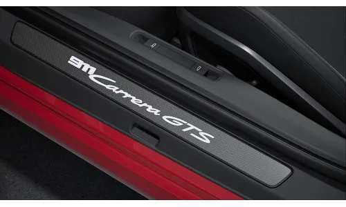 Накладки порогов с белой подсветкой, матовый карбон, 911 Carrera GTS для Porsche 911 992.1, 911 992.2 — фото 1
