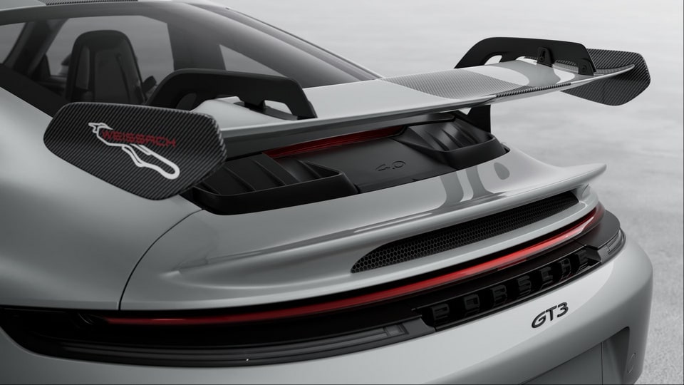 Цветной логотип Weissach для заднего крыла, красный Guards Red для Porsche 911 992.2 GT3 — фото 1