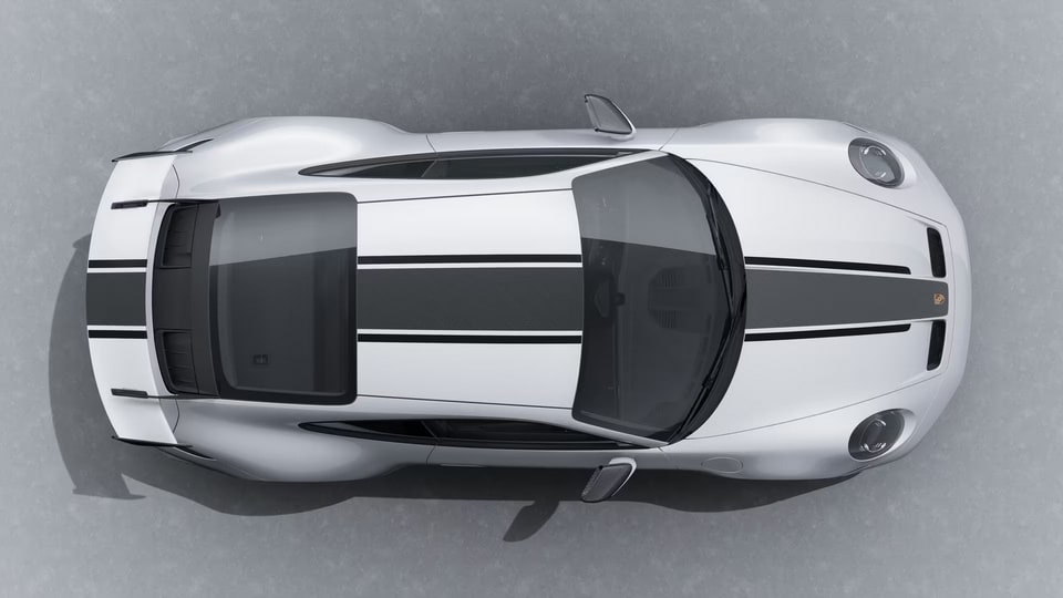 Цветные декоративные полосы Weissach, чёрный для Porsche 911 992.2 GT3 — фото 1