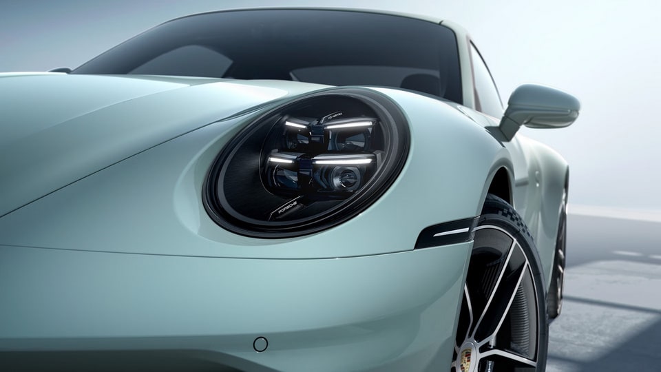 Затемнённые HD-Matrix LED-фары с подсветкой полосы движения для Porsche 911 992.2 — фото 1