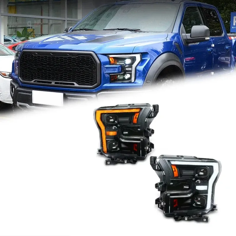 Фары передние LED с ходовыми огнями для Ford Raptor F-150 (2015-2020), комплект, комплект, FT Carlight Carlight — фото 1