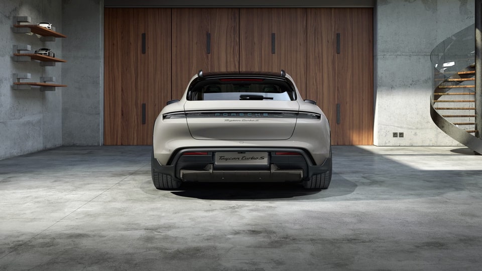 Задняя световая полоса с голубой надписью Glacier Ice Blue для Porsche Taycan J1 — фото 1