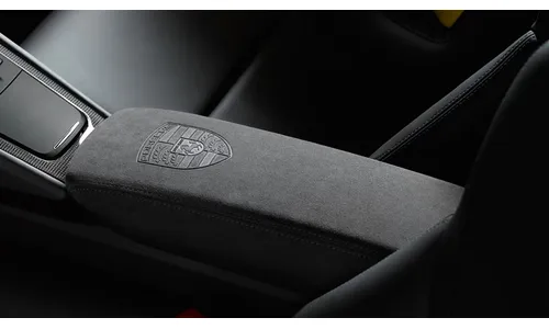 Крышка отсека центральной консоли Alcantara с гербом для Porsche Boxster/Cayman 982, 911 991.2 — фото 1