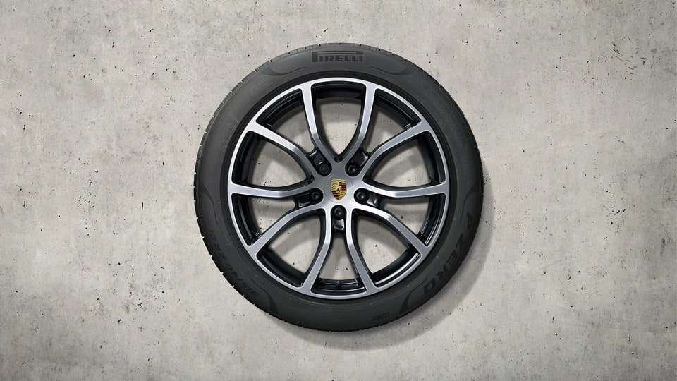 Комплект летних колёс 21 дюймов, дизайн Cayenne Exclusive Design, чёрный глянцевый для Porsche Cayenne E3 II — фото 1
