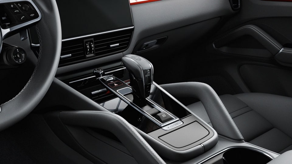 Селектор Exclusive Design с кожаной отделкой, чёрный для Porsche Cayenne E3 — фото 1