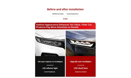 Фары передние LED с ходовыми огнями для Honda Accord 10 (2018-2023), комплект, комплект, FT Carlight Carlight — фото 7