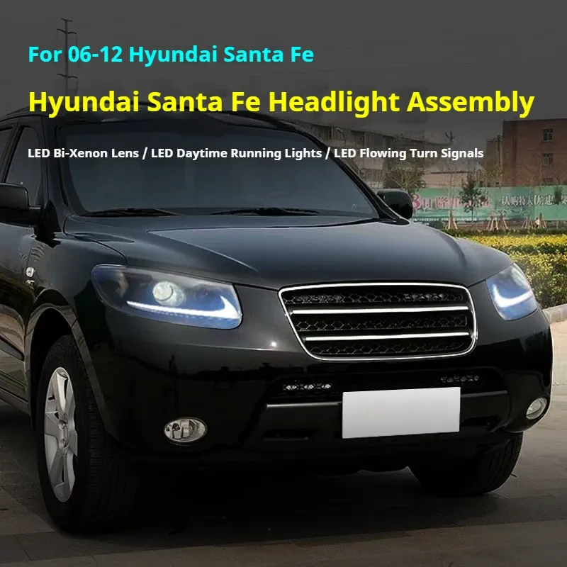 Фары передние LED с ходовыми огнями для Hyundai Santa Fe (2006-2012), комплект, комплект, FT Carlight Carlight — фото 5