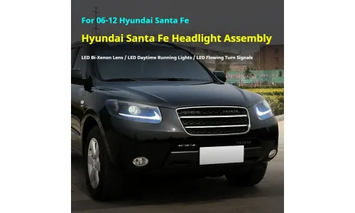 Фары передние LED с ходовыми огнями для Hyundai Santa Fe (2006-2012), комплект, комплект, FT Carlight Carlight — фото 5