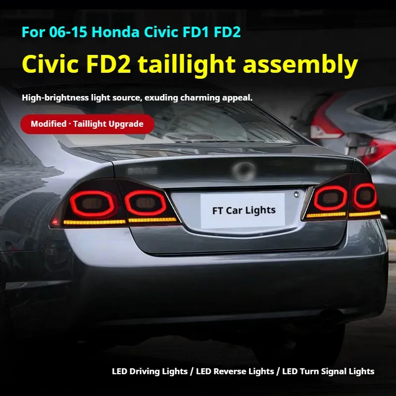 Задние LED-фонари динамический поворотник для Honda Civic FD1/FD2 (2006-2015), комплект, комплект, FT Carlight Carlight — фото 5