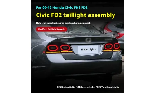 Задние LED-фонари динамический поворотник для Honda Civic FD1/FD2 (2006-2015), комплект, комплект, FT Carlight Carlight — фото 5