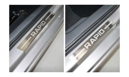 Накладки на пороги внутренние (лист шлифованный надпись Rapid) 4шт SKORAP20-05 — фото 1
