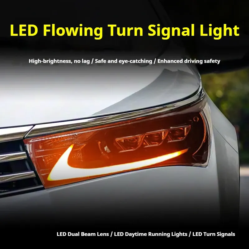 Фары передние LED с ходовыми огнями для Toyota Corolla (2014-2018), комплект, комплект, FT Carlight Carlight — фото 3