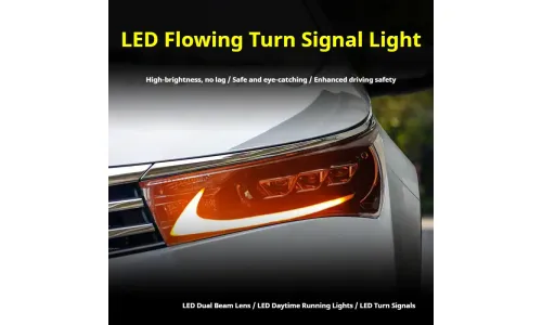 Фары передние LED с ходовыми огнями для Toyota Corolla (2014-2018), комплект, комплект, FT Carlight Carlight — фото 3