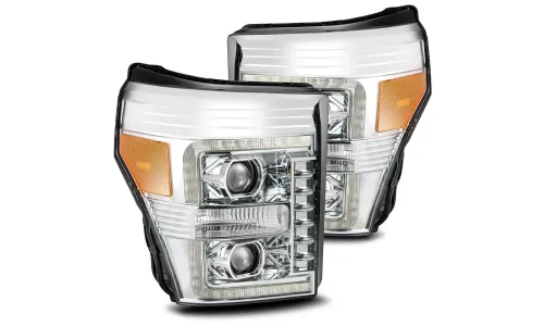 Фары проекторные Chrome Pro для Ford F-250/350/450/550 2011–2016, AlphaRex — фото 2