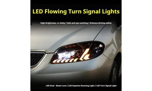 Фары передние LED с ходовыми огнями для Toyota Vios (2003-2004), комплект, комплект, FT Carlight Carlight — фото 3