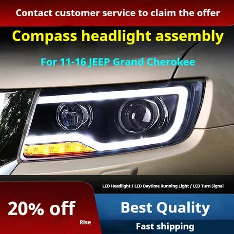 Фары передние LED с ходовыми огнями для Jeep Compass / Grand Cherokee (2011-2016), комплект, комплект, FT Carlight Carlight — фото 2
