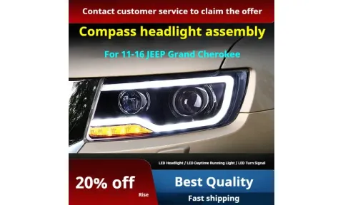 Фары передние LED с ходовыми огнями для Jeep Compass / Grand Cherokee (2011-2016), комплект, комплект, FT Carlight Carlight — фото 2