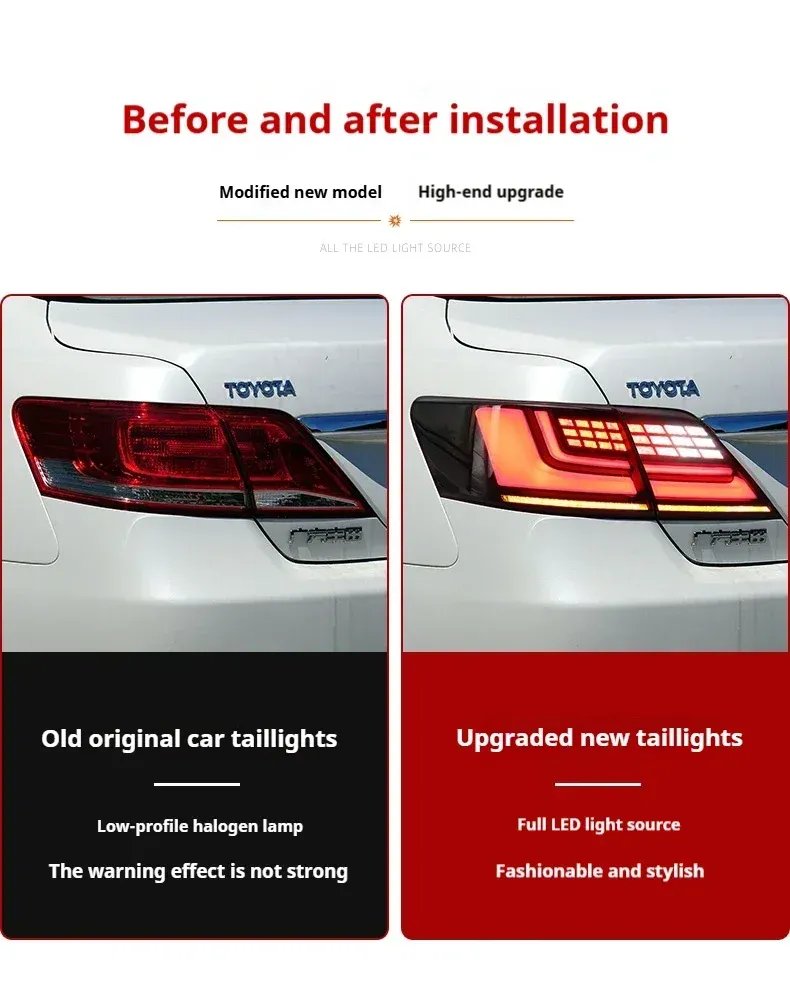 Задние LED-фонари динамический поворотник для Toyota Camry (2006-2011), комплект, комплект, FT Carlight Carlight — фото 7