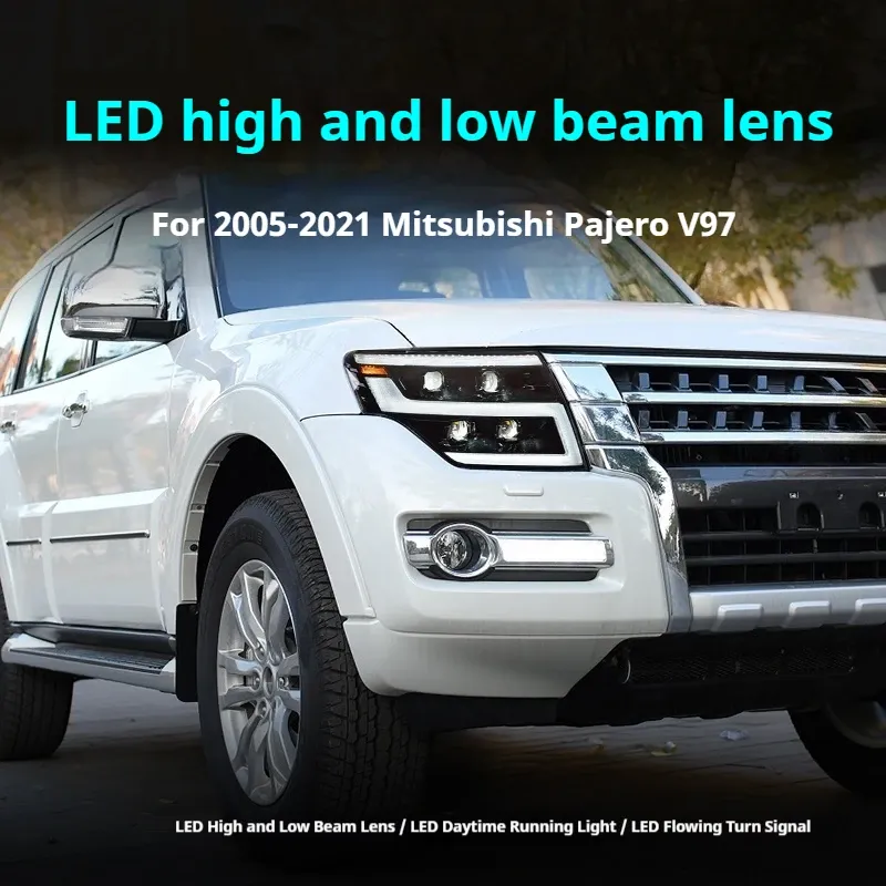 Фары передние LED с ходовыми огнями для Mitsubishi Pajero V97 (2005-2021), комплект, комплект, FT Carlight Carlight — фото 4