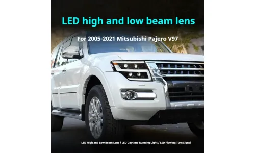 Фары передние LED с ходовыми огнями для Mitsubishi Pajero V97 (2005-2021), комплект, комплект, FT Carlight Carlight — фото 4