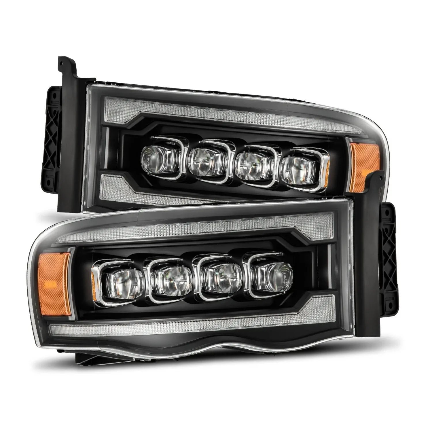 Фары проекторные светодиодные Black Nova для Dodge Ram 1500 2002–2005, AlphaRex — фото 3