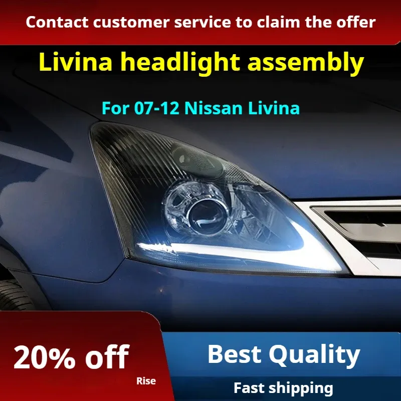 Фары передние LED с ходовыми огнями для Nissan Livina (2007-2012), комплект, комплект, FT Carlight Carlight — фото 2