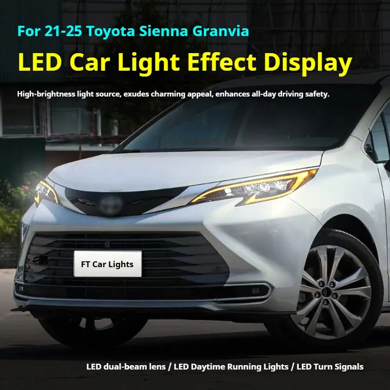 Фары передние LED с ходовыми огнями для Toyota Sienna Granvia (2021-2025), комплект, комплект, FT Carlight Carlight — фото 5