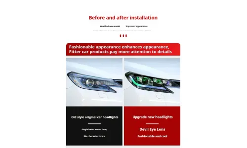Фары передние LED с ходовыми огнями RGB для Toyota Mark X (2013-2017), комплект, комплект, FT Carlight Carlight — фото 7