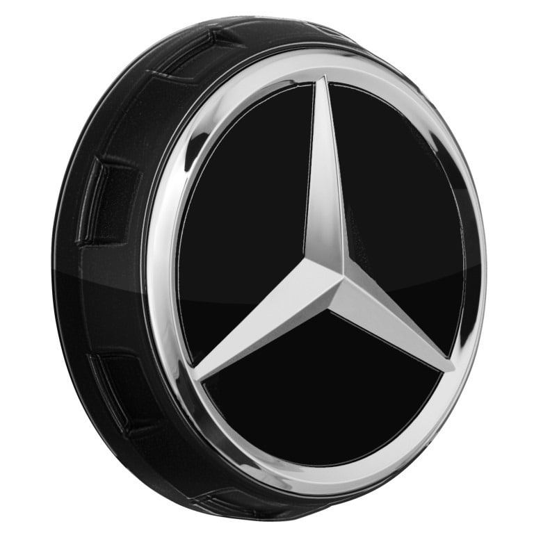 Центральный колпачок AMG в дизайне центральной гайки, 71,8 мм, черный, Mercedes — фото 1
