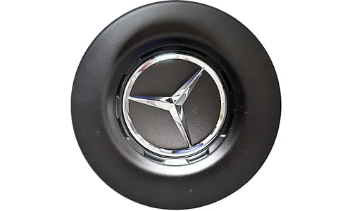 Центральная накладка колесного диска, матовый черный, Mercedes — фото 1
