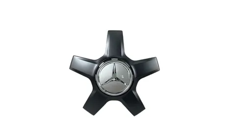 Пятиконечная центральная накладка для диска 20 дюймов, матовый черный, Mercedes — фото 1