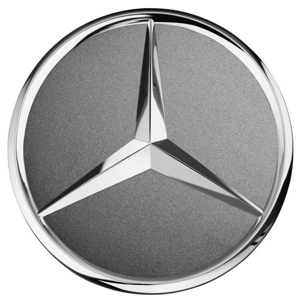 Центральный колпачок с объемной звездой, 71,8 мм, серый, Mercedes — фото 1