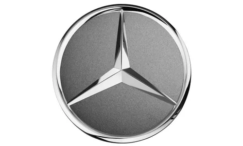Центральный колпачок с объемной звездой, 71,8 мм, серый, Mercedes — фото 1