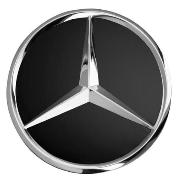 Центральный колпачок с объемной звездой, 71,8 мм, черный, Mercedes — фото 1
