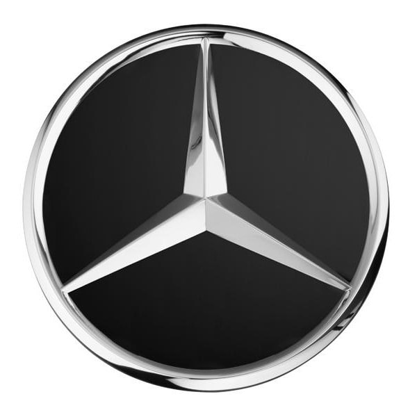 Центральный колпачок с объемной звездой, 71,8 мм, матовый черный, Mercedes — фото 1