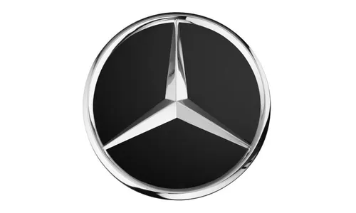 Центральный колпачок с объемной звездой, 71,8 мм, матовый черный, Mercedes — фото 1