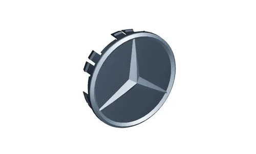 Центральный колпачок с объемной звездой для Mercedes-Benz C-Class S206, 66,8 мм, матовый серый Himalaya, Mercedes — фото 1