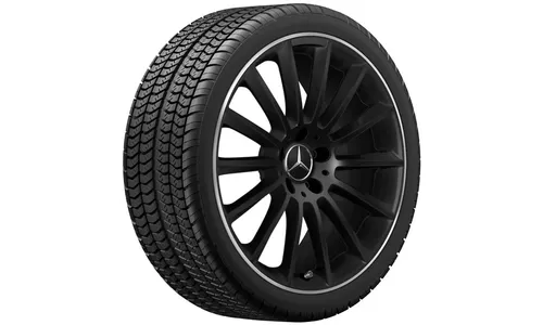 Колесный диск AMG 8,5J×19 ET55,2 для Mercedes-Benz CLA 118, передняя и задняя оси, черный, матовый, с алмазной проточкой, многоспицевый — фото 1