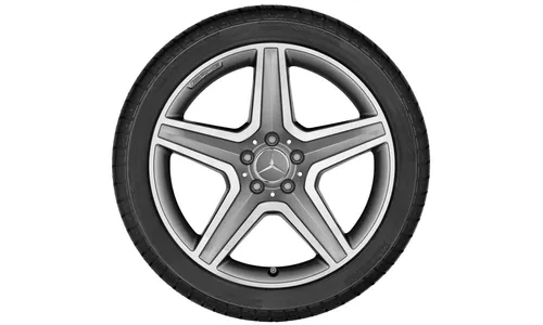 Колесный диск AMG 8J×19 ET43,5 для Mercedes-Benz GLA 156, передняя и задняя оси, титаново-серый, с алмазной проточкой, 5 спиц — фото 2