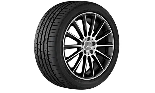 Колесный диск AMG 8J×19 ET43,5 для Mercedes-Benz GLA 156, передняя и задняя оси, черный, с алмазной проточкой, многоспицевый — фото 2