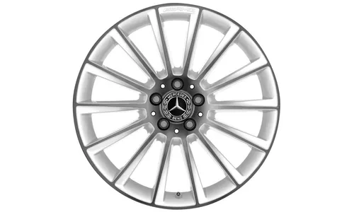 Колесный диск AMG 8J×19 ET43,5 для Mercedes-Benz GLA 156, передняя и задняя оси, белый, с алмазной проточкой, многоспицевый — фото 1